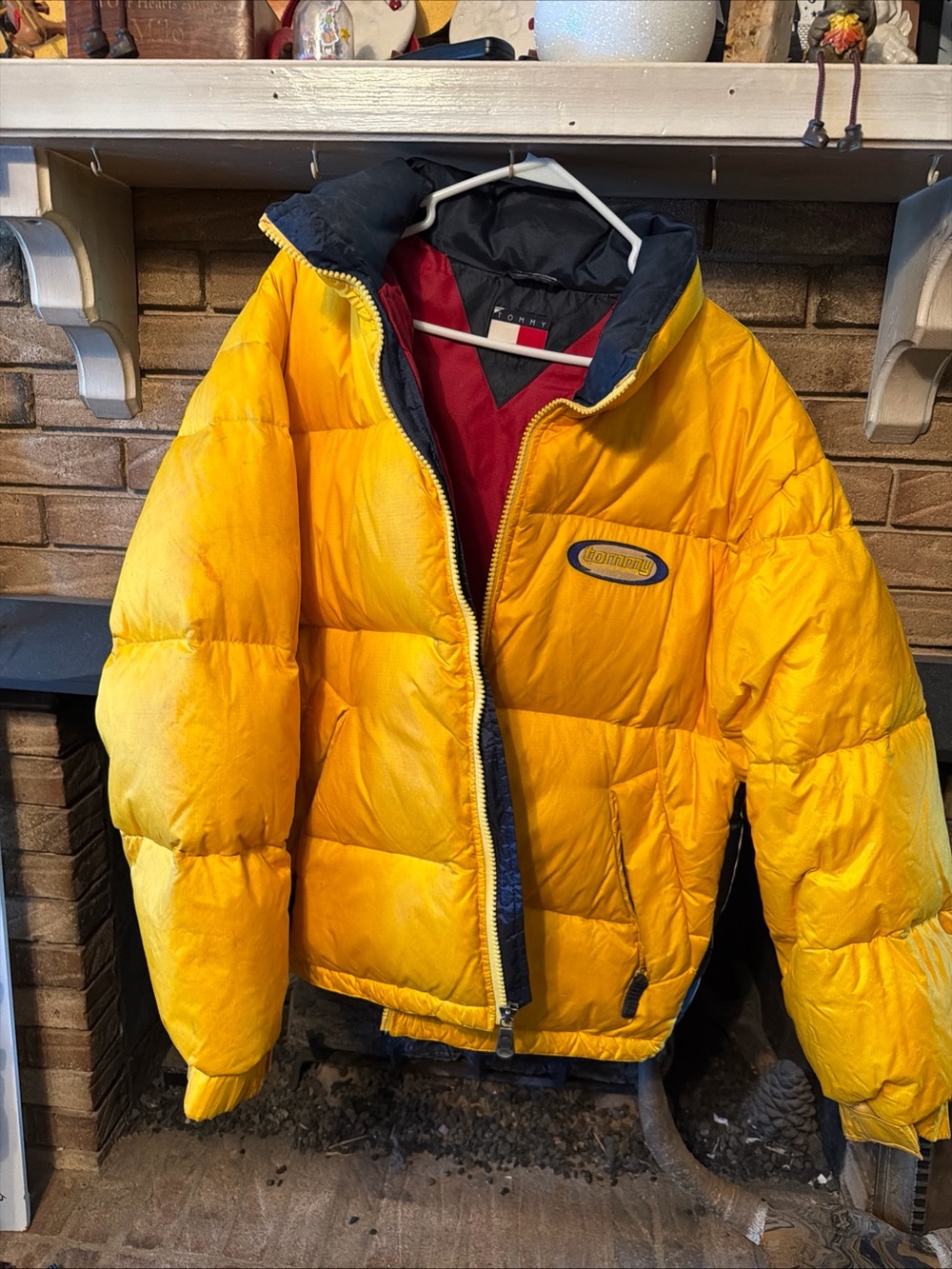 Tommy Hilfiger Yellow Puffer Jacket with Black Trim